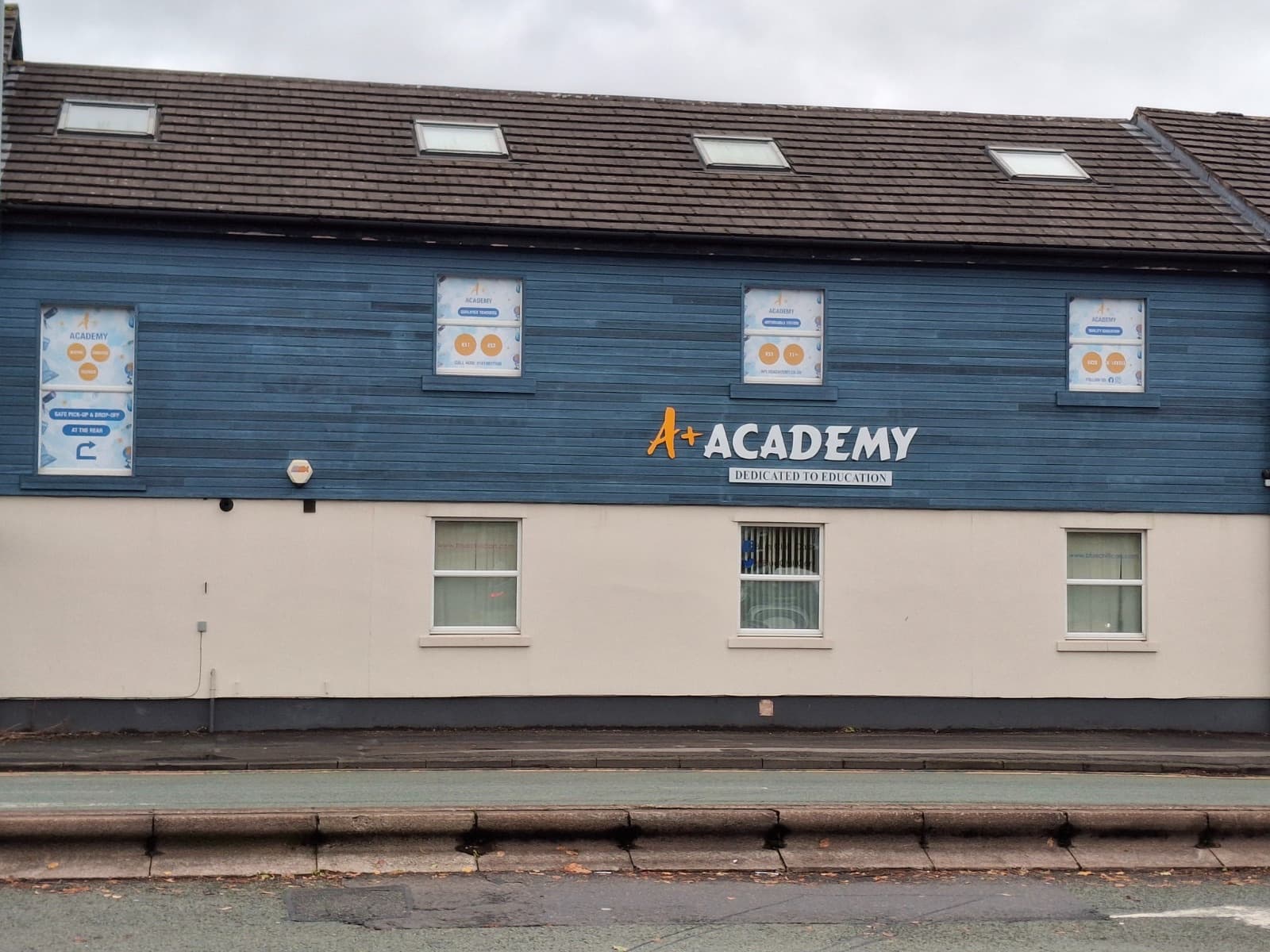 A Plus Academy sign on the front of the Cheadle centre