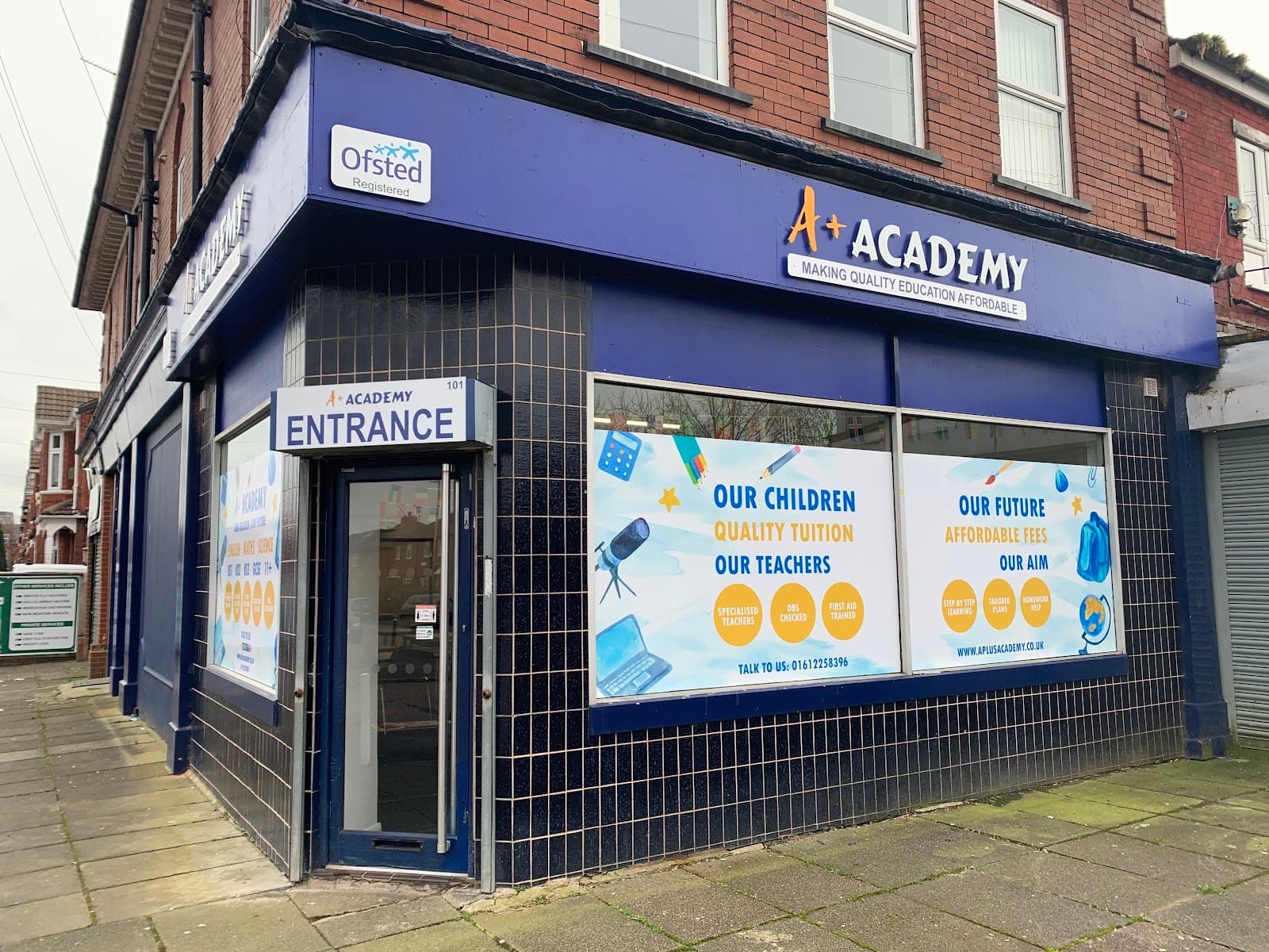 A Plus Academy shopfront on Beresford Road, Longsight